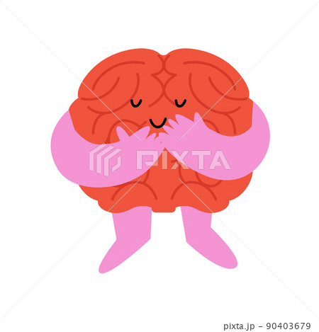 リラックスする脳のベクターイラスト。 90403679
