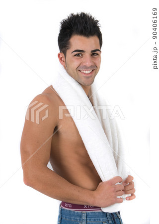 Handsome shirtless young man after a workout Handsome shirtless young man after a workout 90406169
