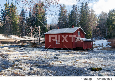 Old mill on the river Jokelanjoki, Kouvola, Finland 90406464