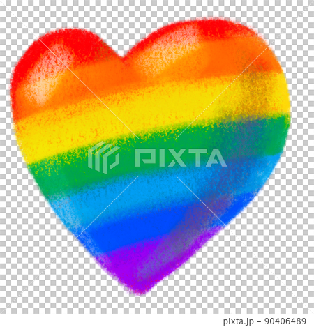 Heart shape pride rainbow symbol LGBTQ equality rights hand drawn illustration 90406489