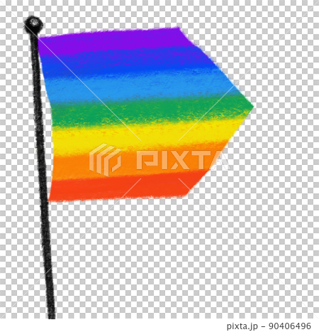 Flag pride rainbow symbol LGBTQ equality rights hand drawn illustration 90406496