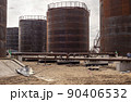 building a large fuel tanks with pipes. High quality photo 90406532