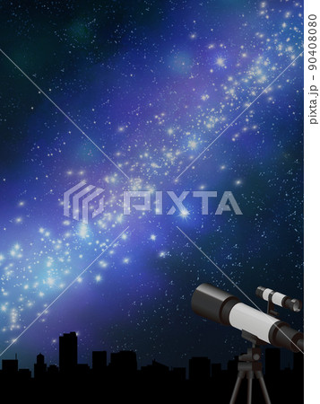 天体観測 天の川のイラスト素材