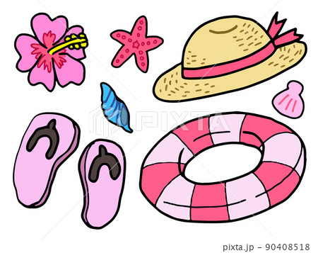 夏の海の素材04（海のおでかけセット） 90408518