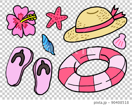 夏の海の素材04（海のおでかけセット） 90408518