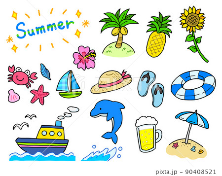 夏の海の素材01（色々セット） 90408521