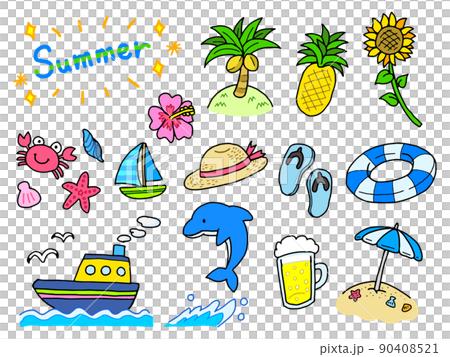 夏の海の素材01（色々セット） 90408521