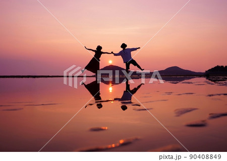 父母ヶ浜の夕景 香川県 父母ヶ浜の夕景 香川県 90408849