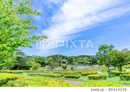 《佐賀県》晴天の鏡山・鏡山展望台より撮影 90414236