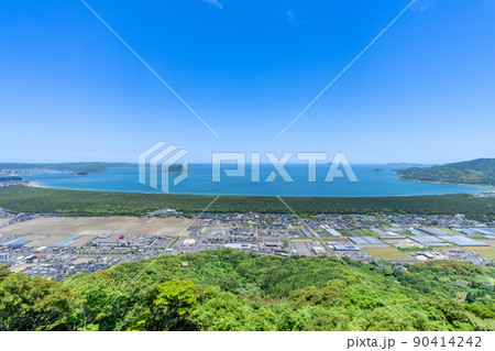 《佐賀県》晴天の鏡山・鏡山展望台より撮影 《佐賀県》晴天の鏡山・鏡山展望台より撮影 90414242