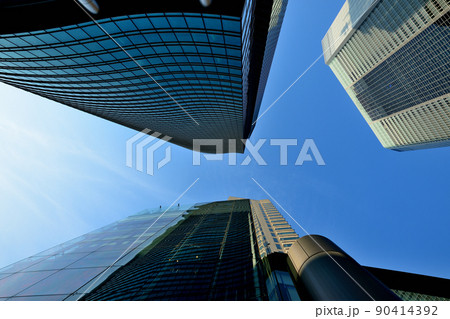 汐留巨大複合都市 シオサイトの超高層ビル群の風景 90414392