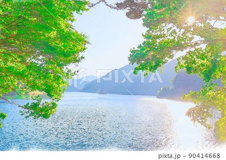 夏イメージ「水彩画風」 90414668