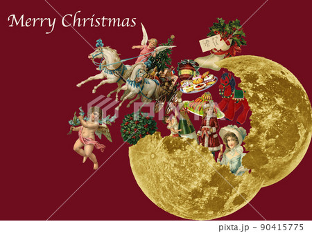 ビンテージ コラージュ クリスマスカード ビンテージ コラージュ クリスマスカード 90415775