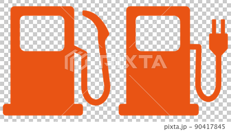 加油站、檯燈、加油、充電圖標、象形圖、紅色 90417845