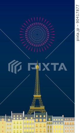 エッフェル塔 tour eiffel 打ち上げ花火 街並み パリ エッフェル塔 tour eiffel 打ち上げ花火 街並み パリ 90417877