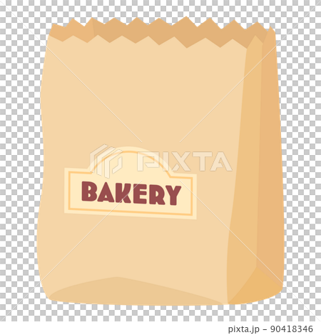 パン屋の紙袋のイラスト（ベクター） 90418346