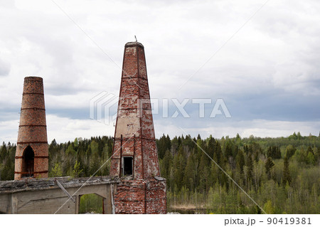 Lime kilns of an abandoned marble and lime factory 90419381