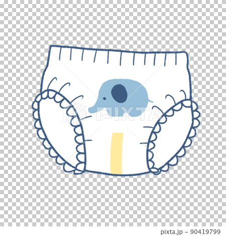 かわいいパンツタイプのオムツのイラスト素材 90419799