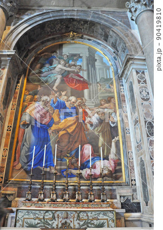 イタリア　ローマ　世界遺産　ヴァチカン市国　サン・ピエトロ大聖堂　内陣　ブージアの礼拝堂　祭壇画 90419810