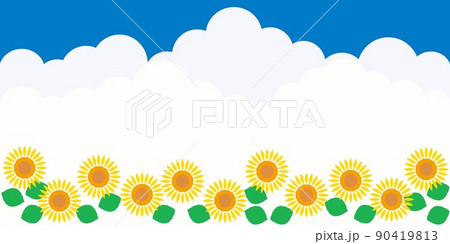 向日葵　入道雲　夏イメージ 90419813