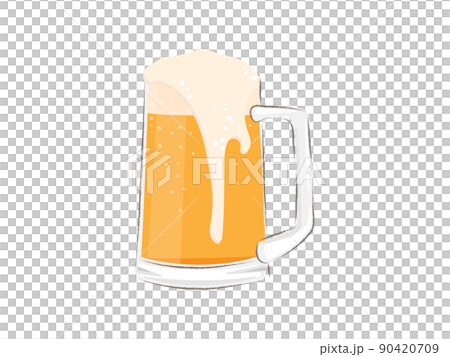 裝滿氣泡的啤酒杯 90420709