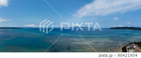 【パノラマ】空撮 石垣島 名蔵湾 90421934