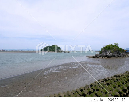 八代海に流れる球磨川 (熊本県八代市) 八代海に流れる球磨川 (熊本県八代市) 90425142