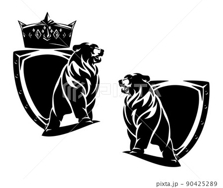 heraldry clipart bear black