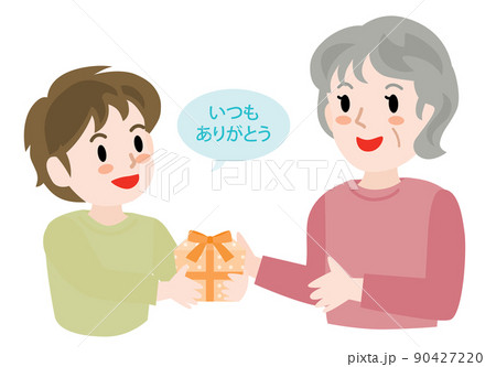 敬老の日のおばあちゃんと孫 敬老の日のおばあちゃんと孫 90427220