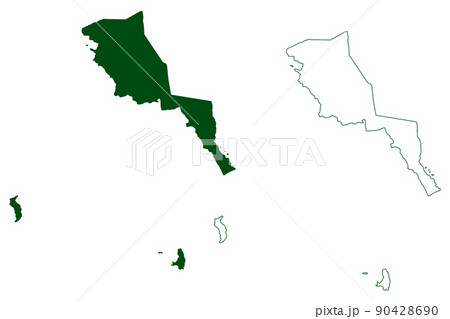 Ensenada municipality (Free and Sovereign State of Baja California, Mexico, United Mexican States) map vector illustration, scribble sketch Ensenada map 90428690
