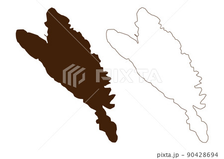 Zlarin island (Republic of Croatia, Adriatic Sea) map vector illustration, scribble sketch Zlarin map 90428694