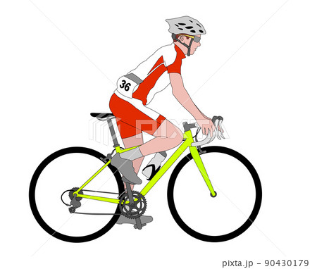 race bicyclist detailed color illustration - vector 90430179