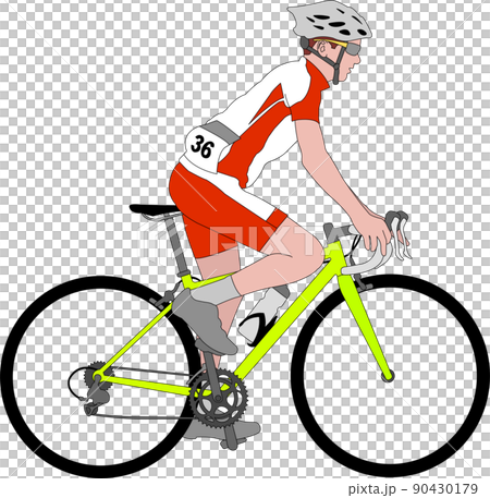 race bicyclist detailed color illustration - vector 90430179
