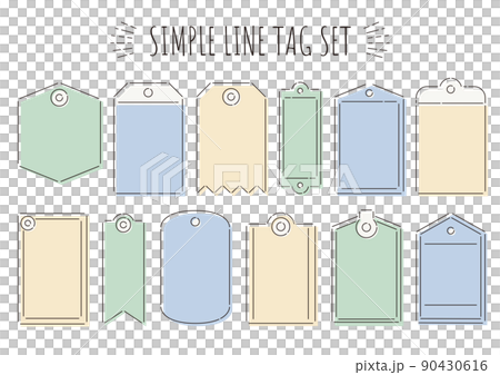 一組簡單的線標籤和價格標籤 一組簡單的線標籤和價格標籤 90430616