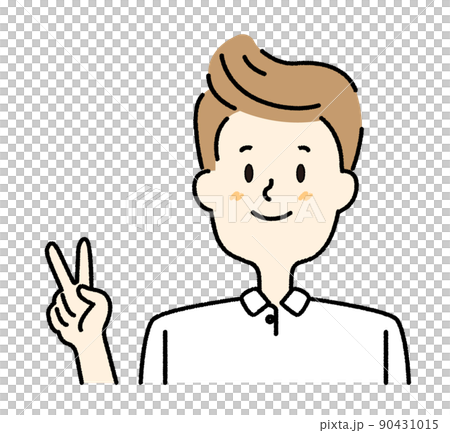 A man's shop clerk who peaces with a smile 90431015