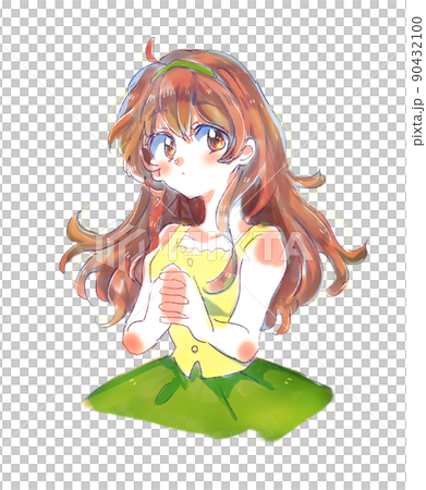 ロングヘアの女の子 90432100