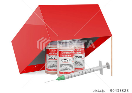 Trap with vaccine, 3D rendering Trap with vaccine, 3D rendering 90433328