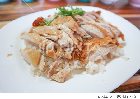 chicken and rice ,chicken rice or rice topped with chicken and pork or mixed meat chicken and rice ,chicken rice or rice topped with chicken and pork or mixed meat 90433745