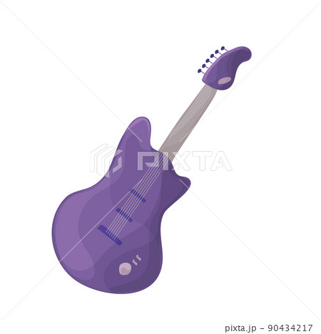 Violet electric guitar icon. Cartoon of violet electric guitar vector icon Violet electric guitar icon. Cartoon of violet electric guitar vector icon 90434217