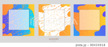 Golden frame abstract. A set of gilded frames and abstract spots. Blue and yellow watercolor stains. Gradient bright color. Modern minimalist design. Vector illustration. Golden frame abstract. A set of gilded frames and abstract spots. Blue and yellow watercolor stains. Gradient bright color. Modern minimalist design. Vector illustration. 90434918