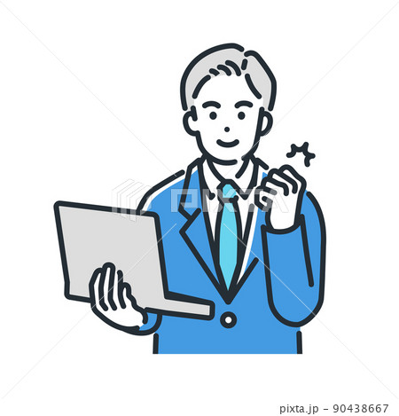 やる気に満ち溢れガッツポーズをするビジネスマンのイラスト やる気に満ち溢れガッツポーズをするビジネスマンのイラスト 90438667