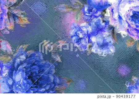 Abstract beautiful oil painting flowers 90439177