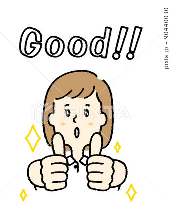 両手でグッドサインをしているポロシャツを着た笑顔の女 両手でグッドサインをしているポロシャツを着た笑顔の女 90440030