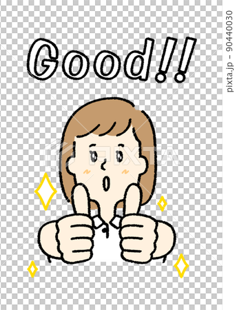 両手でグッドサインをしているポロシャツを着た笑顔の女 両手でグッドサインをしているポロシャツを着た笑顔の女 90440030