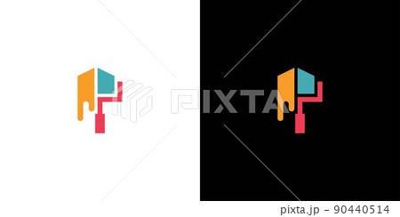 Abstract and modern letter P initial paint logo design 2 Abstract and modern letter P initial paint logo design 2 90440514