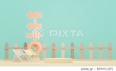 3d render minimal podium background for show and sales products. Hello Summer season scene design concept. Abstract Vacant pedestal for presentation and advertising. Beach Vacations in Summer. 3d render minimal podium background for show and sales products. Hello Summer season scene design concept. Abstract Vacant pedestal for presentation and advertising. Beach Vacations in Summer. 90441165
