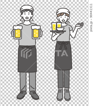 Vector illustration material of clerk of izakaya and ramen shop / restaurant / part-time job Vector illustration material of clerk of izakaya and ramen shop / restaurant / part-time job 90441311