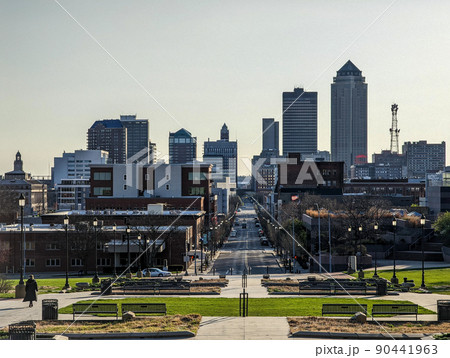 scenic views around des moines iowa city downtown 90441963