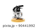 3d illustration of  silver  euro and dollar money icons on  white isolated background. Currency exchange symbol, rising prices. Convert dollar to euro and back. 90441992