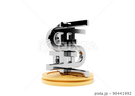 3d illustration of  silver  euro and dollar money icons on  white isolated background. Currency exchange symbol, rising prices. Convert dollar to euro and back. 90441992